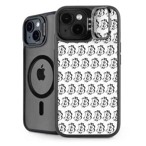 Bitcoin Pattern iPhone 15 Kickstand Case